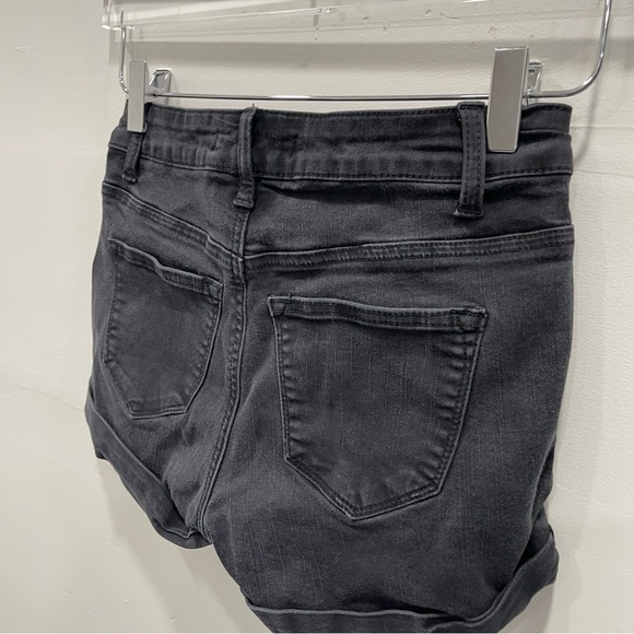 Kancan Washed Black Distressed Cuffed Denim Shorts Size 25 - Picture 6 of 9